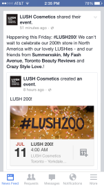 #LUSH200 on FB