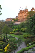 The park in the river bed below Edinburgh. Awesome and well kept landscaping in this city!